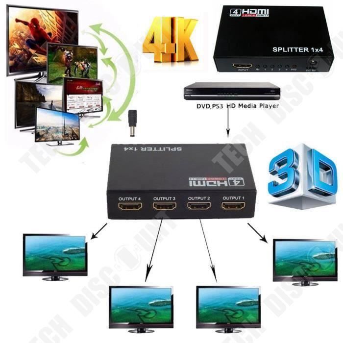 Noir 3 Port HDMI multi Commutateur d'affichage automatique Hub répartiteur  1080P Adaptateur TV HD- Noir -CY KN005 - Cdiscount TV Son Photo