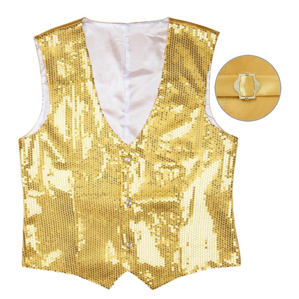 Gilet disco en sequins or pour homme - WIDMANN - Taille L - Idéal pour  soirée Disco ou Charleston - Cdiscount Jeux - Jouets