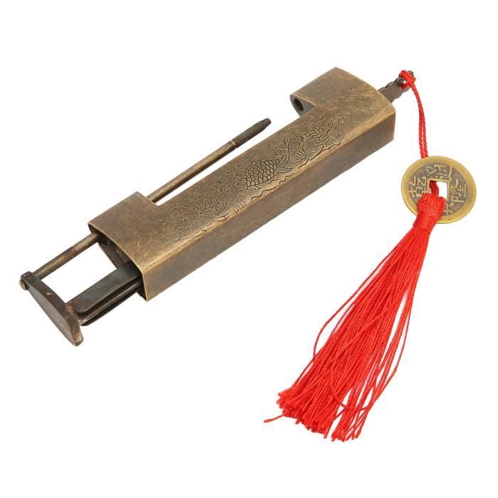 Cadenas Antique Style Chinois – Uxcell Laiton Plaqué Zinc 50mm Avec Clé