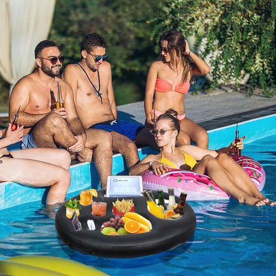 Porte-boissons/bar flottant gonflable pour piscine avec 9 trous. Porte- boissons/bar flottant gonflable et portable. - Jardin Porte-boissons/bar flottant gonflable pour piscine avec 9 trous. Porte- boissons/bar flottant gonflable et portable. - Jardin