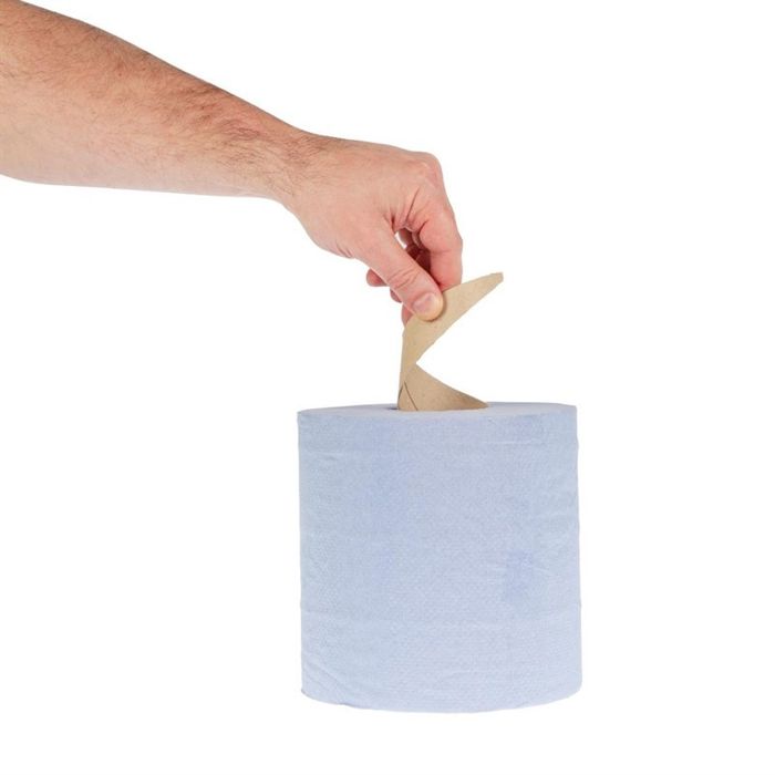 Essuie-Mains Bleu 2 Plis - Lot De 6 Rouleaux 125m Pour Cuisine Et Nettoyage