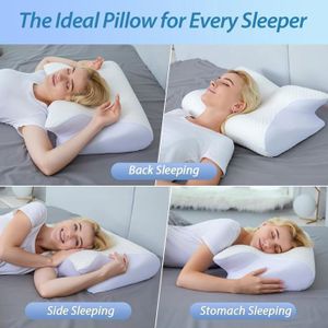 Oreiller Cervical Ergonomique En Mousse Mémoire - Anti-Ronflement, Pour Toutes Positions