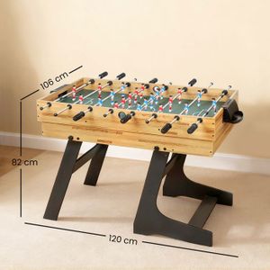 Table De Jeu 2 En 1 Mini Babyfoot Et Hockey Sur Bois - Combo Familial Pour Enfants Et Adultes