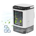 Climatiseur mobile 4-en-1, 3 vitesses, 2 brumes, 7 LED, pour chambre/bureau. Meoiruery