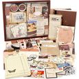 Lot de 155 Accessoires de scrapbooking vintage Avec grille A6, Autocollants de carnet de voyage, DIY, Cadeau pour filles et femmes-0