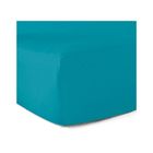 LE LINGE DE JULES Drap-housse 100% coton 57 Fils Bleu turquoise 140 x 190 cm - Bonnet 30 cm