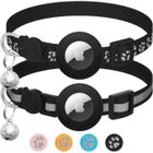 2 Pack Collier Chat avec Accessoire Compatible avec Airtag Apple,Réfléchissant GPS Chat avec Anti étranglement -TOPESCT,Noir