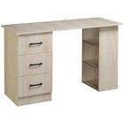 Bureau 120 x 50 cm - HOMCOM - étagères et tiroirs - pour petit espace, bureau à domicile, chambre à coucher - couleur bois