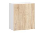 Meuble de cuisine haut AKORD W50 LIMA modulable Blanc 50 cm 1 porte façade Chêne Sonoma 2 étagères 50x30,5x58 cm