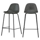RENDEZ VOUS DECO Lot de 2 chaises pour îlot central 65 cm en cuir synthétique gris - Henrik - Rendez-Vous Déco