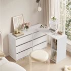 SONGMICS HOME Commode de Chambre, Assemblage Rapide sans Outils Toolless, avec Étagère, Côte à Côte ou en L, Blanc Neige