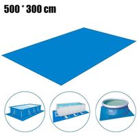Tapis de sol pour piscine - Tapis de sol - 5.0 x 3.0 m - Bleu - PVC tissé