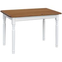 Table 120 x 60 cm Blanc/Chêne rectangulaire pour cuisine ou salle à manger