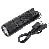 Atyhao lampe de poche de poche Mini lampe de poche LED rechargeable USB portable porte-clés lampe torche de poche (noir)