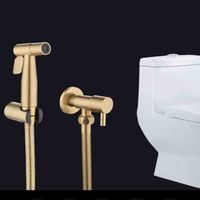 Bidets,LASO – robinet de pulvérisation à main pour Bidet, Kit de Douche, avec tuyau et support, en or brossé - Type Golden bidet