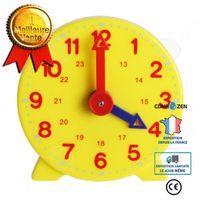 CONFO® Étudiant modèle d'horloge comprenant l'heure de l'horloge liaison à deux aiguilles cadran 24 heures modèle d'horloge jaune ho