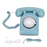 LAN Téléphone Vintage Téléphone Fixe Filaire Fixe À Cadran Rotatif Rétro Des Années 60 À L'Ancienne Telephonie Detachee Vert