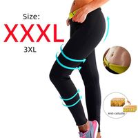Legging de Sudation Femme - Taille Haute - Pour Sport, Yoga, Jogging - Noir - XXXL