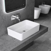 Sogood® Lavabo Vasque à Poser Solid Surface Rectangulaire Blanc Colossum102 80x40x15cm