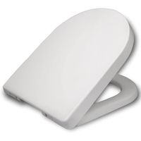WOLTU Abattant WC en plastique avec charnière inoxyble, Couvercle de toilette antibactérienne Softclose,Blanc 47,5 x 36,1cm