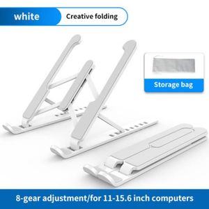 SUPPORT PC ET TABLETTE Blanc - support réglable pour ordinateur portable, support de bureau pliable à 8 vitesses, équipement univers