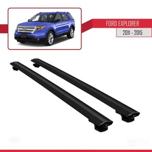 Barres De Toit Croisées Pour Ford Explorer 2011-2015 - Aluminium Noir, 2 Pièces, Charge 100kg