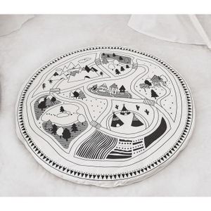 TAPIS ÉVEIL - AIRE BÉBÉ TAILLE UNIQUE - Forêt de 97cm - couverture de jeu en dentelle imprimé Animal, décoration nordique pour chambr