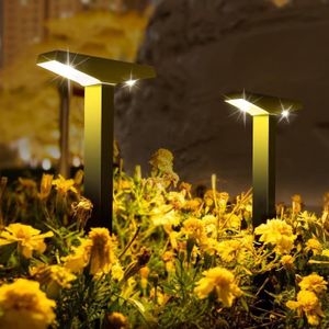 LAMPE DE JARDIN  Lampe Solaire Exterieur Jardin, Lot de 4 Lumiere S