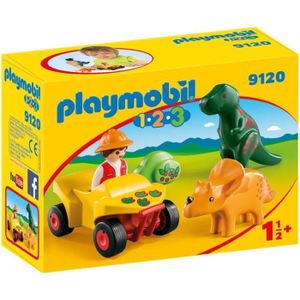 UNIVERS MINIATURE PLAYMOBIL 1.2.3 - 9120 - Explorateur et Dinosaures