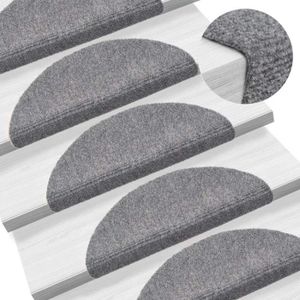 Festnight Tapis dEscalier Marchettes dEscalier Antid/érapant 15 pcs Rouge Bordeaux