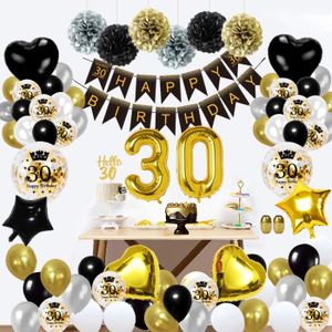 FUNXGO® Ballon decoration anniversaire 30 an - Ballon Numéro 30 en Rouge -  deco anniversaire 30an fille ou garcon - Gonflables à l'Hélium - pour une