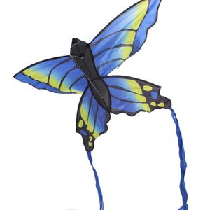 CERF-VOLANT Shipenophy cerf-volant papillon bleu Cerf-volant papillon 133x70cm, bleu vif, beau, facile à voler, cerf-volant à jeux accessoire