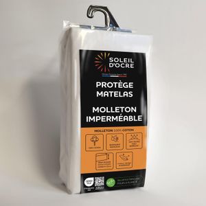 PROTÈGE MATELAS  Protege matelas coton 90x190 cm MOLLETON imperméable, par Soleil d'ocre