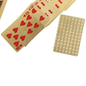 CARTES DE JEU Jeu de cartes en plastique enduit de feuille d'or 