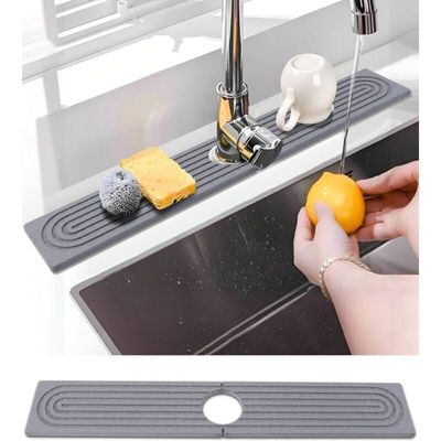 Protection Anti-Éclaboussures Évier Silicone – 52 Cm – Écran Arrière Robinet Cuisine Salle De Bain