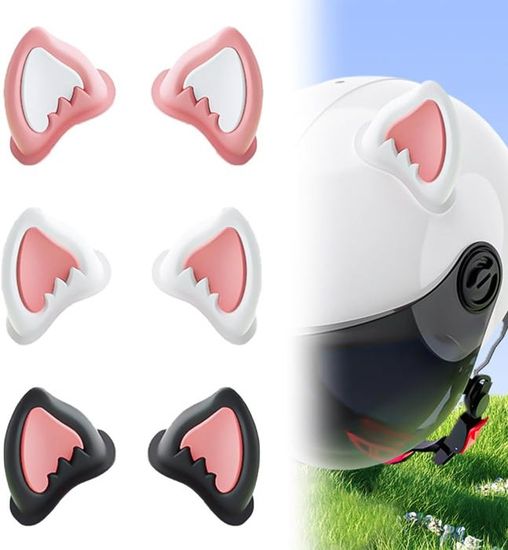 Autocollants Oreilles De Chat Pour Casque De Moto, 2 Pièces, Décoration, Style De Conduite