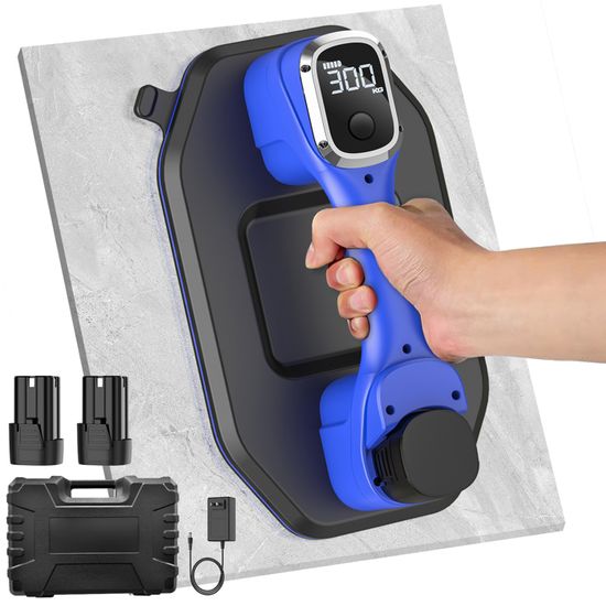 Ventouse Carrelage Électrique 260KG - 2 Batteries, Écran LCD, Régulation Auto Pression Pour Verre Et Granit