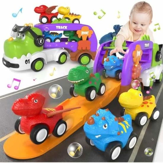 Jouet Dinosaure Escaladeur Et Toboggan - Circuit Interactif Avec Lumières Et Musique - Pour Enfants 3 Ans Et Plus - 5 Petits Dinosaures Inclus - Développe Coordination, Créativité - 5