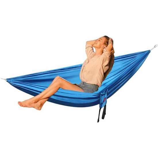 Hamac de camping en plein air max 250 kg pour 2 à 5 adultes avec 4 sangles d 'arrimage à cliquet et poche filet, hamac carré multi-personnes de 4 m Hamac de camping en plein air max 250 kg pour 2 à 5 adultes avec 4 sangles d 'arrimage à cliquet et poche filet, hamac carré multi-personnes de 4 m