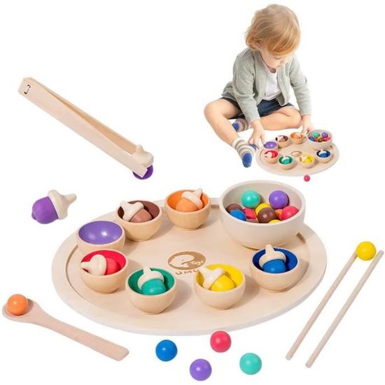 Jouet en bois Montessori tri des couleurs • Essence du Bois Jouet en bois Montessori tri des couleurs • Essence du Bois