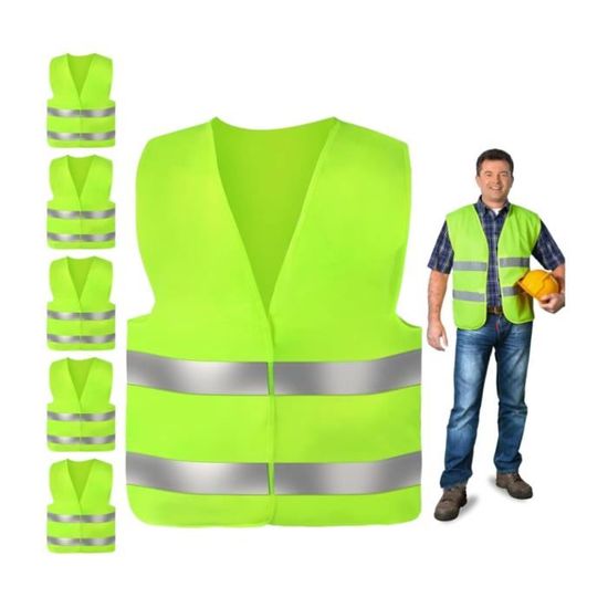 Gilet De Sécurité 360 Parfait Avec Lumière LED, Jaune Fluo/vert, Taille Unique, Neuf