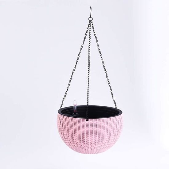 Pot De Fleurs Suspendu Auto-arrosage Marina 30 Cm - Anthracite, Avec Réservoir D'eau Et Ficelle De Suspension