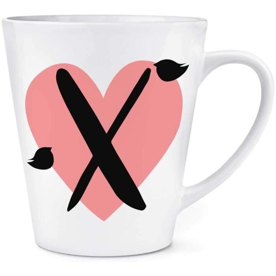 Lettre V Cœur Alphabet 12oz Tasse à Café Latte Tasse