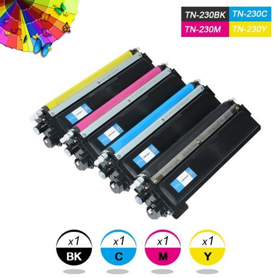 V4INK 4-Pack TN210 Compatible Toner Cartridges - Full Color Set For Brother HL/MFC Series Printers