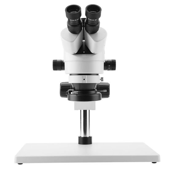 Garosa Microscope stéréo trinoculaire Microscope à zoom stéréo trinoculaire 3.5X-90X Oculaires WF10X / 20mm 100-240V (prise UE)