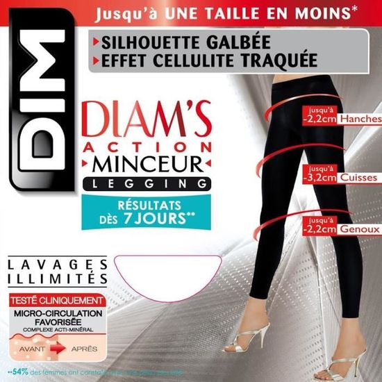 LEGGING DIM DIAM'S ACTION MINCEUR TAILLE 2 NOIR NOUVEAUTE - Cdiscount  Chaussures