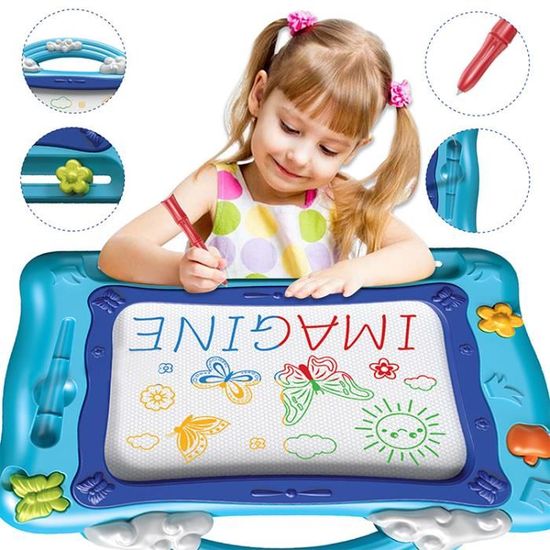 Ardoise Magique Pour Enfants – Tableau Magnétique à Dessin Effaçable, 4 Couleurs – Jouet éducatif Voyage Pour 1, 2, 3 Ans – Cadeau Anniversaire Ou Pâques