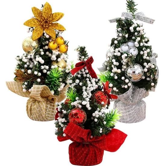 Mini Sapin De Noël Lumineux LED Sapin De Noël Artificiel Avec Base En Bois Pour Les Cadeaux De