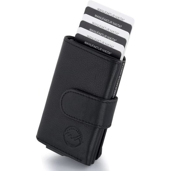 Petit Étui Cartes De Crédit En Cuir Véritable ANDERS - Protection RFID - Marron