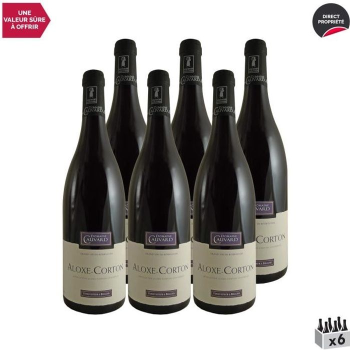 Aloxe-Corton Rouge 2017 - Lot de 6x75cl - Domaine Cauvard - Vin AOC Rouge de Bourgogne - Cépage Pinot Noir